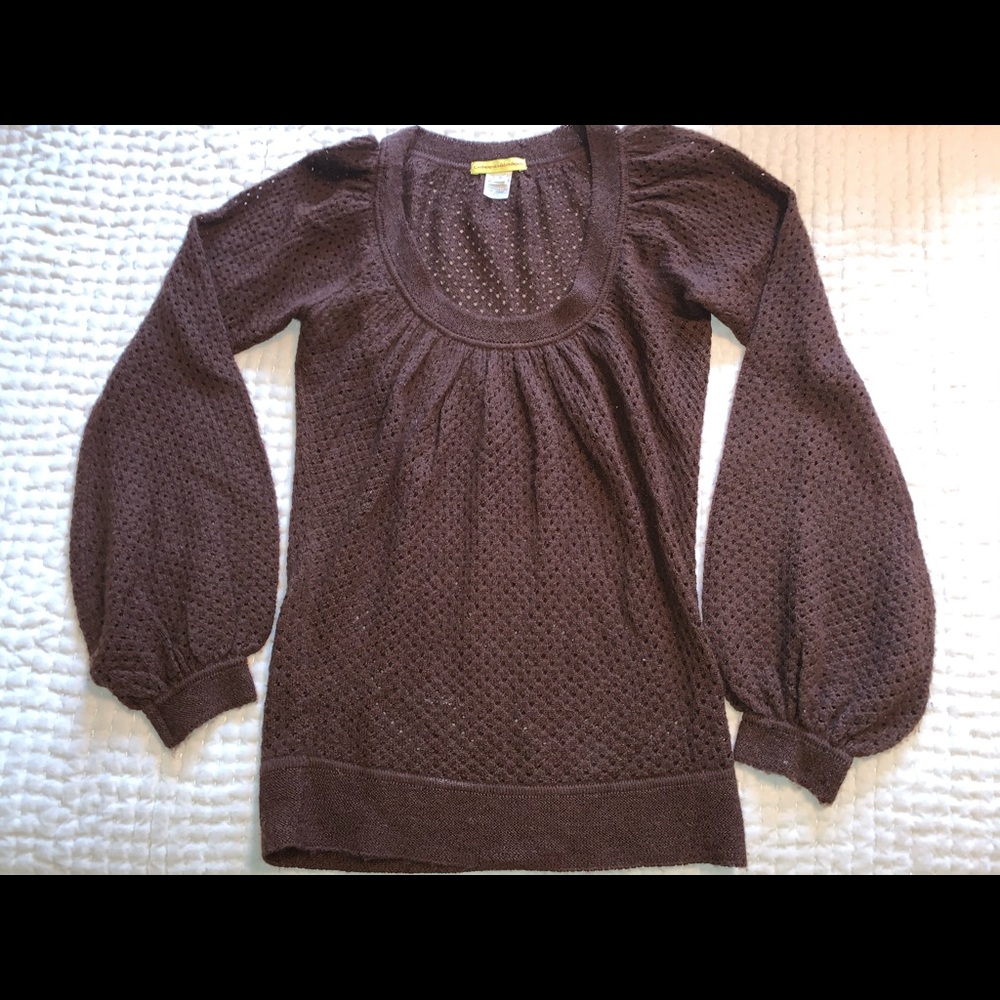 Catherine Malandrino sweater,  S,brown,bell sleeve